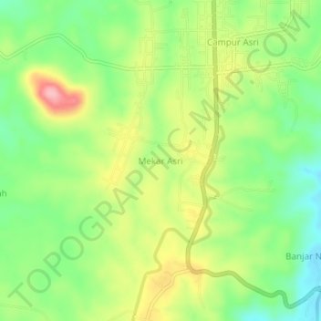 Mekar Asri topographic map, elevation, terrain