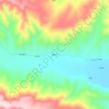 Shulinzi topographic map, elevation, terrain