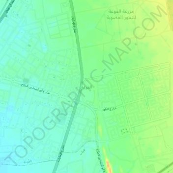 Al Fou'ah topographic map, elevation, terrain