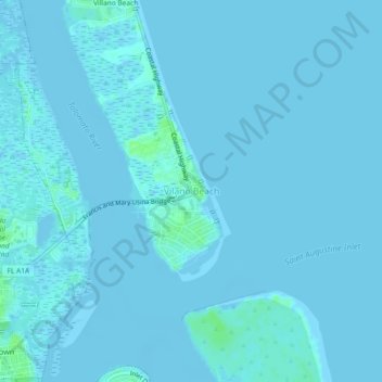 Vilano Beach topographic map, elevation, terrain