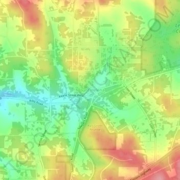 Mount Helena topographic map, elevation, terrain