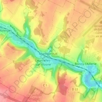 La Croix Verdeau topographic map, elevation, terrain