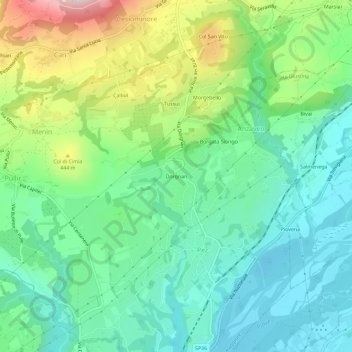 Dorgnan topographic map, elevation, terrain