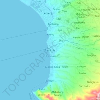 San Luis topographic map, elevation, terrain