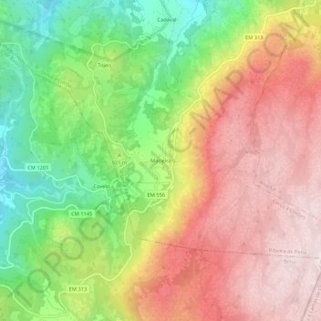 Macieira topographic map, elevation, terrain