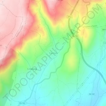 Freches topographic map, elevation, terrain