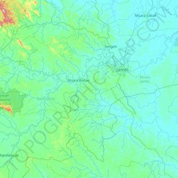 Bajubang topographic map, elevation, terrain