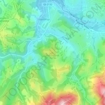 Munoaundi topographic map, elevation, terrain