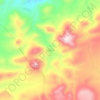 Tazount topographic map, elevation, terrain
