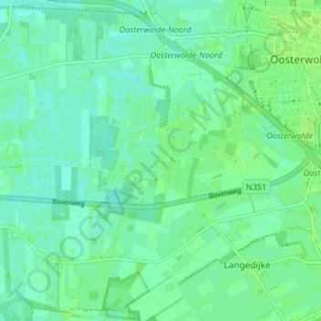 Hoog-Duurswoude topographic map, elevation, terrain