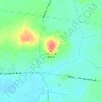 Black Hill topographic map, elevation, terrain