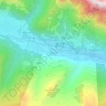 Vermosh topographic map, elevation, terrain