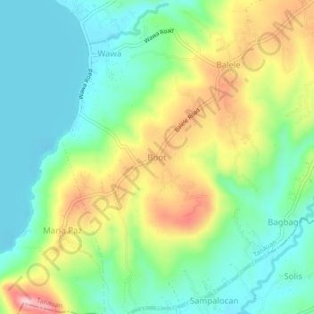 Boot topographic map, elevation, terrain
