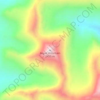 Algae Mountain topographic map, elevation, terrain