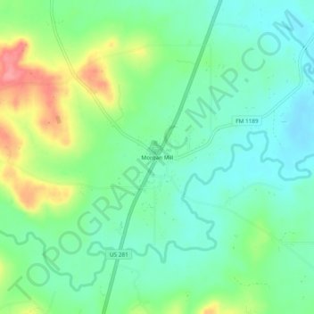 Morgan Mill topographic map, elevation, terrain