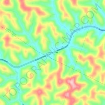 Lowmansville topographic map, elevation, terrain