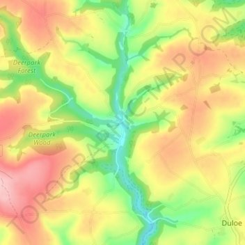 Herodsfoot topographic map, elevation, terrain