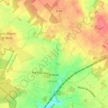 Le Hamel topographic map, elevation, terrain