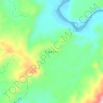 Playa Rica topographic map, elevation, terrain