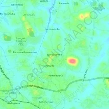 Nonawaththa topographic map, elevation, terrain