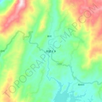 Tongbiguan topographic map, elevation, terrain