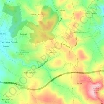 Loureiro topographic map, elevation, terrain
