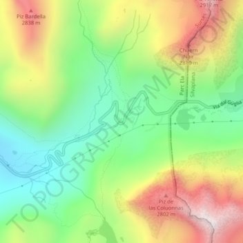 Ospiz da Giüglia topographic map, elevation, terrain