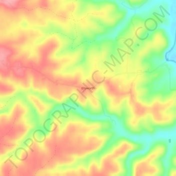 Ellsworth topographic map, elevation, terrain