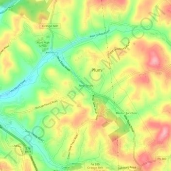 New Texas topographic map, elevation, terrain