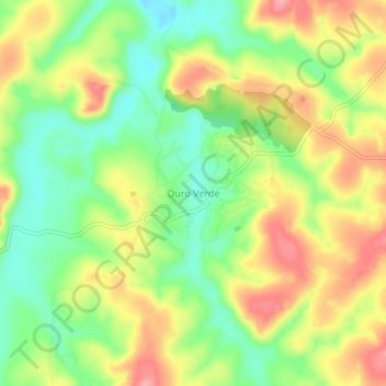 Ouro Verde topographic map, elevation, terrain