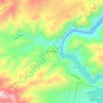 Seminoe Dam topographic map, elevation, terrain