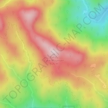 Bandy Cove Mountain topographic map, elevation, terrain