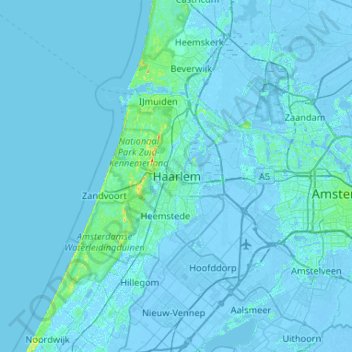 Haarlem topographic map, elevation, terrain