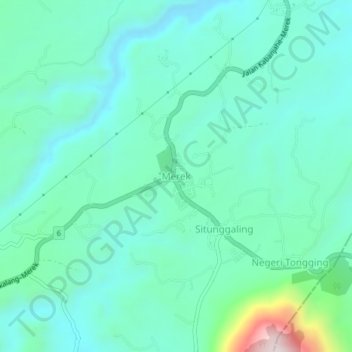 Merek topographic map, elevation, terrain
