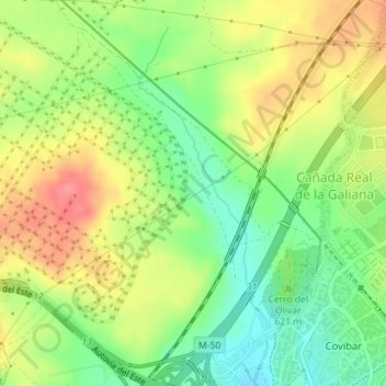 La Fortuna topographic map, elevation, terrain