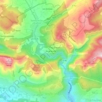 Basse Venette topographic map, elevation, terrain
