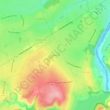 Champlong topographic map, elevation, terrain