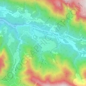 Oseacco topographic map, elevation, terrain