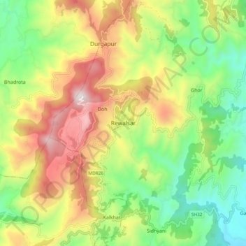 Rewalsar topographic map, elevation, terrain
