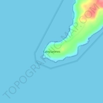 Cabo Leones topographic map, elevation, terrain