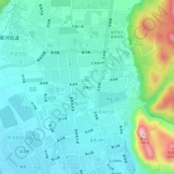 文荣村 topographic map, elevation, terrain