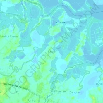 Lawis topographic map, elevation, terrain