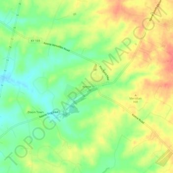 Keene topographic map, elevation, terrain