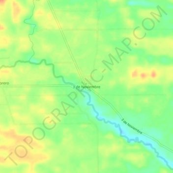 3 de Noviembre topographic map, elevation, terrain