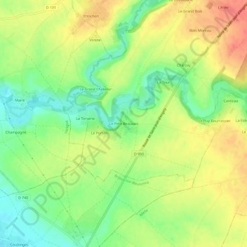 Le Petit Beauvais topographic map, elevation, terrain