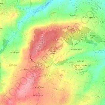 Tertre de la Motte topographic map, elevation, terrain
