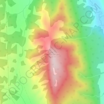 Black Mountain topographic map, elevation, terrain
