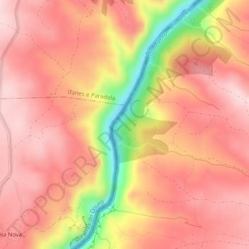 El Pielago topographic map, elevation, terrain