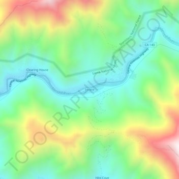 Incline topographic map, elevation, terrain