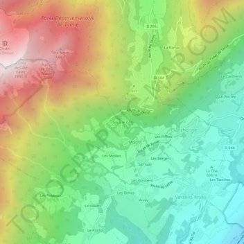 Sous le Col topographic map, elevation, terrain